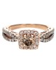 Diamond Square Halo Engagement Ring in Rose Gold